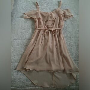 Girls blush pink ruffle dress